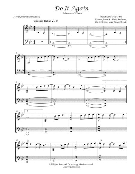 Do It Again Elevation Worship Sheet Music Advanced Sheet Music