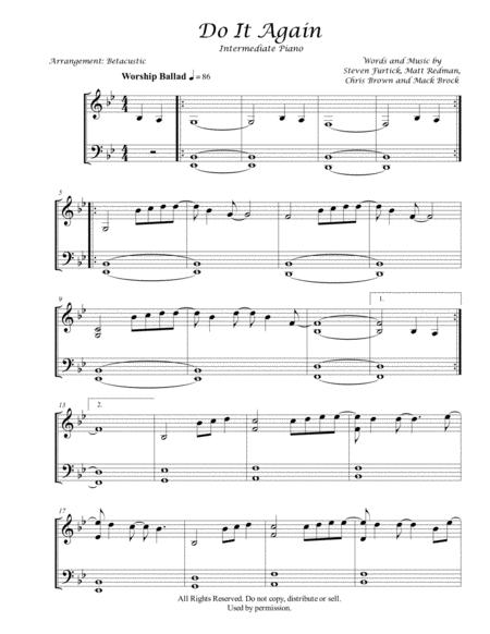 Free Sheet Music Do It Again Elevation Worship Sheet Music Intermediate