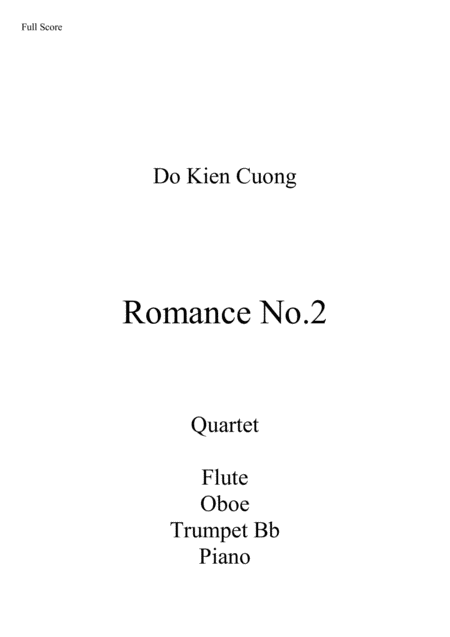 Free Sheet Music Do Kien Cuong Romance No 2 Quartet Flute Oboe Trumpet Piano