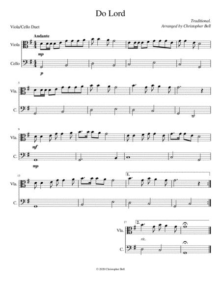 Free Sheet Music Do Lord Easy Viola Cello Duet