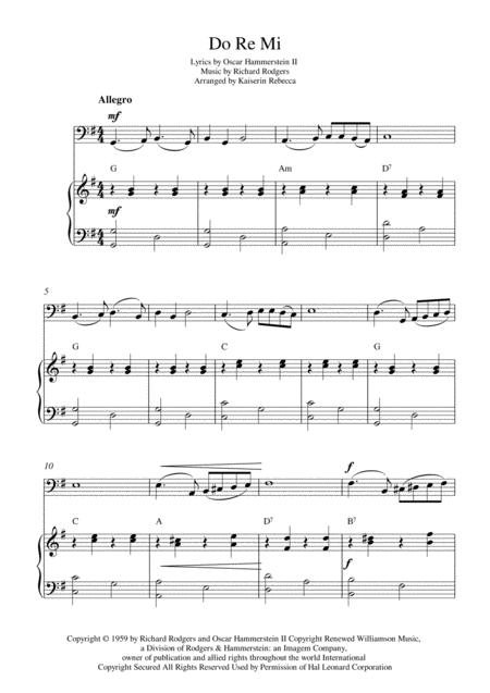 Free Sheet Music Do Re Mi Cello Solo And Piano Accompaniment