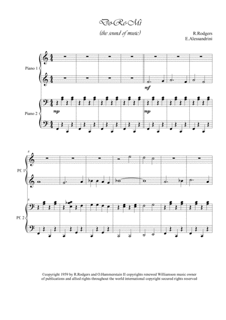 Do Re Mi Piano 4 Hands Sheet Music