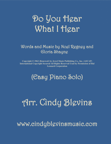 Free Sheet Music Do You Hear What I Hear Arranged For Easy Piano Solo