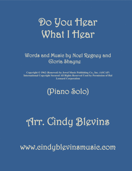 Free Sheet Music Do You Hear What I Hear Arranged For Piano Solo