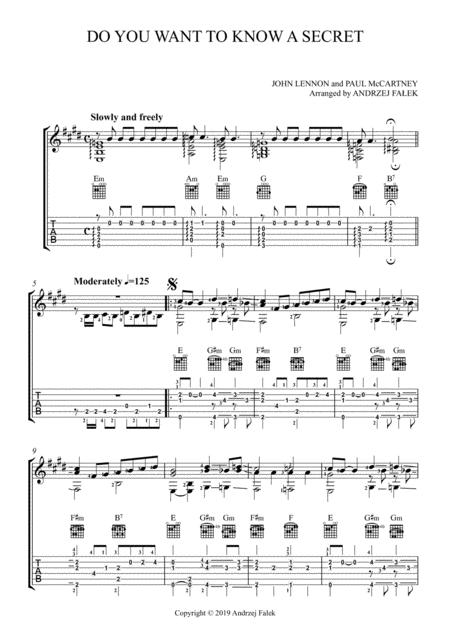 Do You Want To Know A Secret Sheet Music