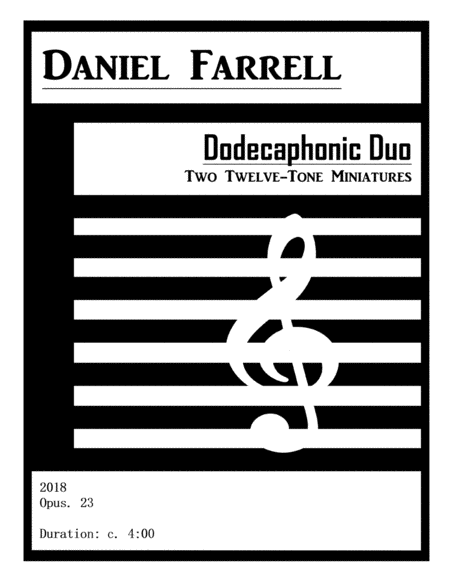 Free Sheet Music Dodecaphonic Duo Two Twelve Tone Miniatures Op 23