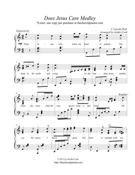 Does Jesus Care Medley Sheet Music