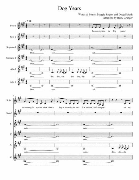 Dog Years Ssaa A Cappella Sheet Music