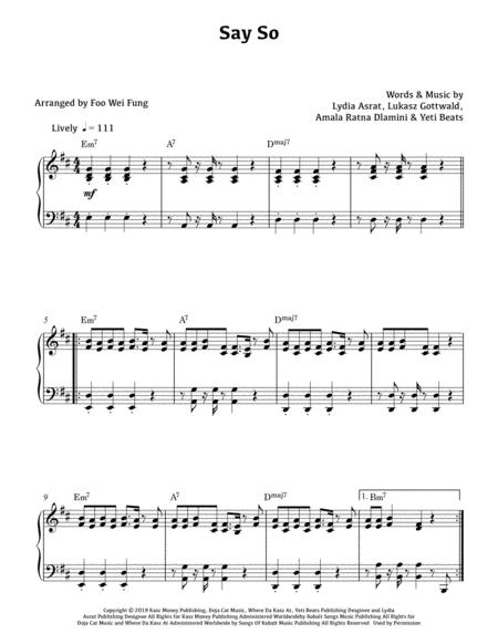 Doja Cat Say So Sheet Music