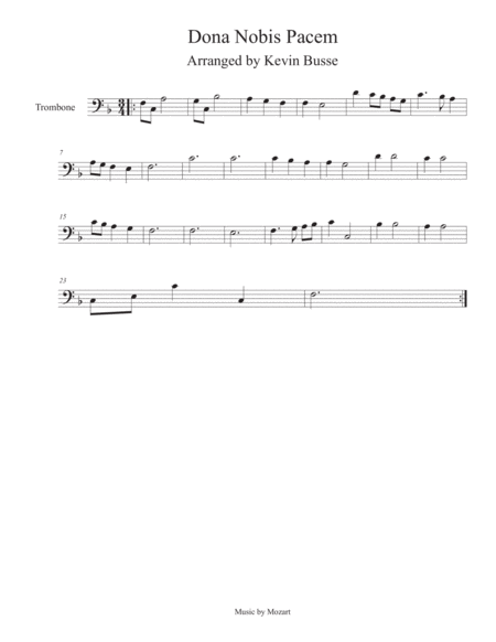 Dona Nobis Pacem Trombone Sheet Music