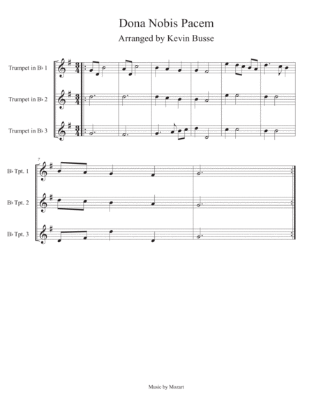 Dona Nobis Pacem Trumpet Trio Sheet Music