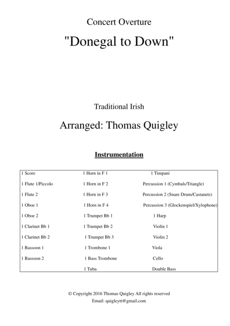 Donegal To Down Concert Overture Sheet Music