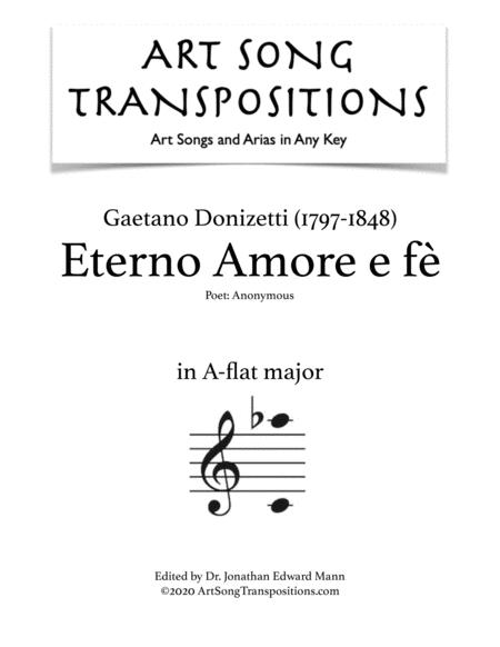 Donizetti Eterno Amore E F Transposed To A Flat Major Sheet Music