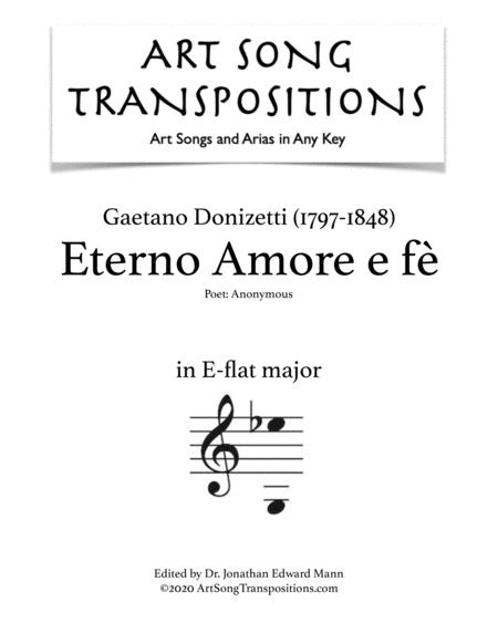 Donizetti Eterno Amore E F Transposed To E Flat Major Sheet Music