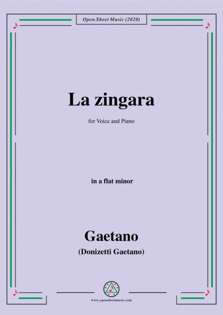 Free Sheet Music Donizetti La Zingara In A Flat Minor For Voice And Piano