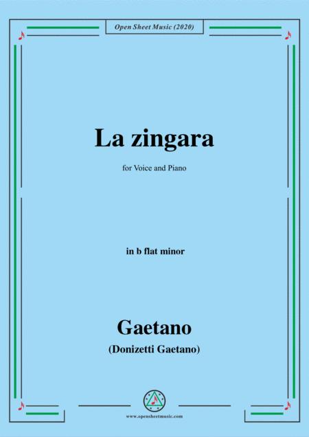 Donizetti La Zingara In B Flat Minor For Voice And Piano Sheet Music