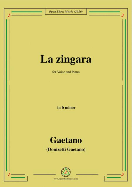 Donizetti La Zingara In B Minor For Voice And Piano Sheet Music