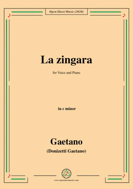 Donizetti La Zingara In C Minor For Voice And Piano Sheet Music