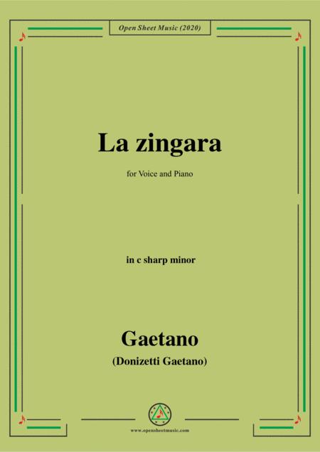 Free Sheet Music Donizetti La Zingara In C Sharp Minor For Voice And Piano