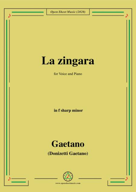 Free Sheet Music Donizetti La Zingara In F Sharp Minor For Voice And Piano