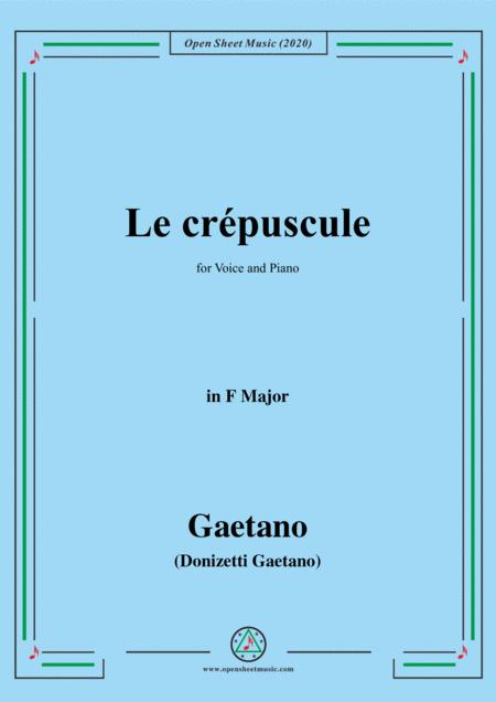 Donizetti Le Crepuscule In F Major For Voice And Piano Sheet Music