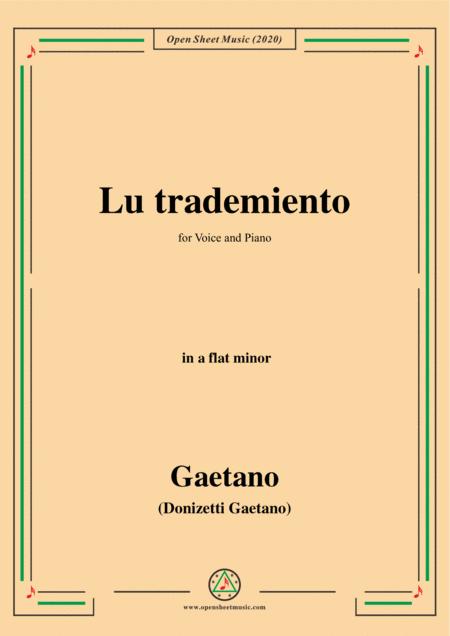 Donizetti Lu Trademiento In A Flat Minor For Voice And Piano Sheet Music