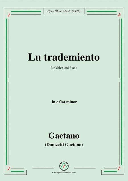 Free Sheet Music Donizetti Lu Trademiento In E Flat Minor For Voice And Piano