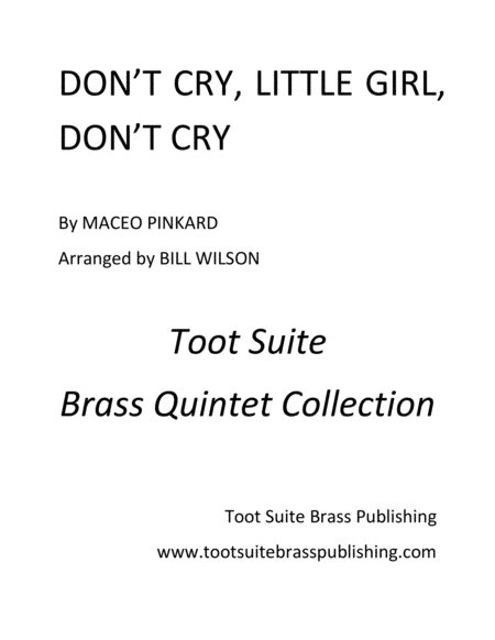 Dont Cry Little Girl Dont Cry Sheet Music