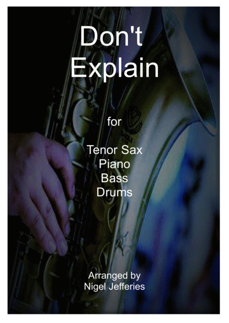 Dont Explain For Jazz Quartet Sheet Music