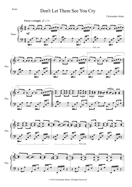 Dont Let Them See You Cry Sheet Music