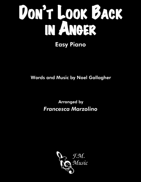 Dont Look Back In Anger Easy Piano Sheet Music