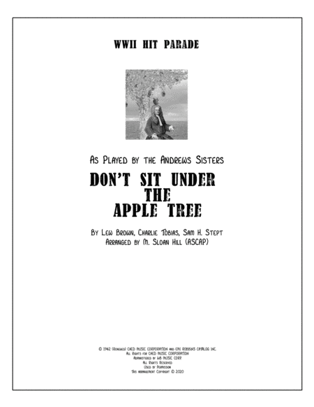 Dont Sit Under The Apple Tree The Andrews Sisters Sheet Music