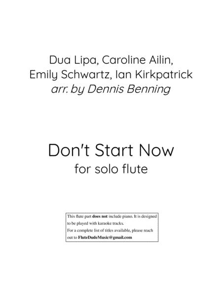 Dont Start Now For Solo Flute No Piano Sheet Music