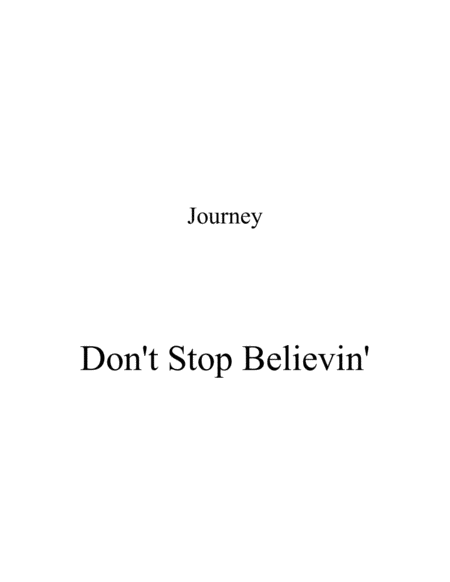 Free Sheet Music Dont Stop Believin Violin Solo For Solo Violin