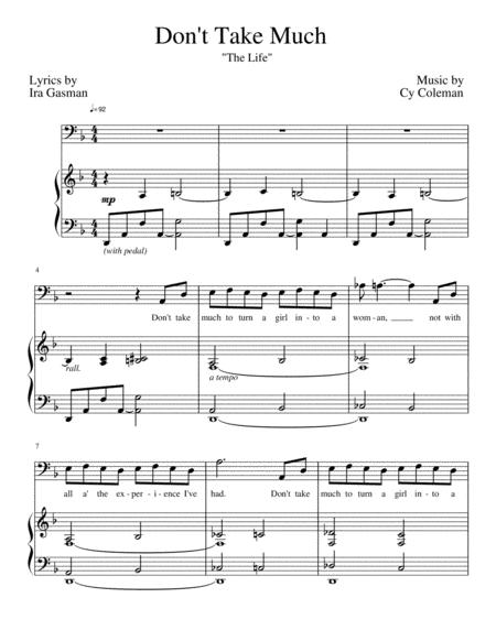 Free Sheet Music Dont Take Much D Minor