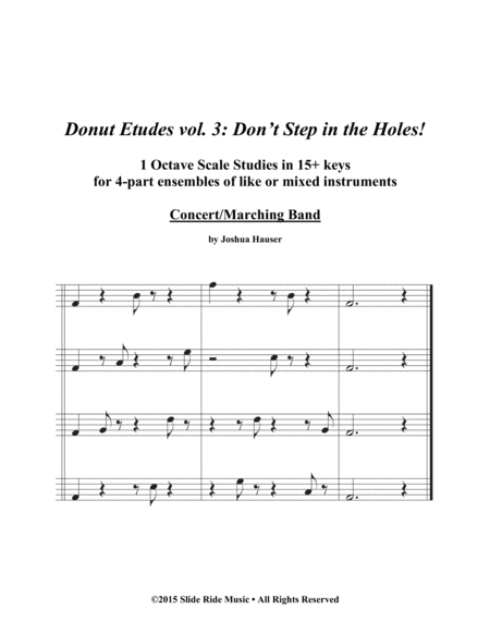 Free Sheet Music Donut Etudes Vol 3 Dont Step In The Holes Band