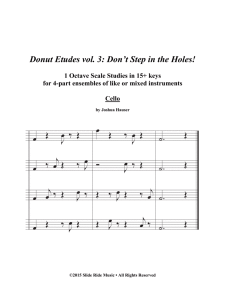 Donut Etudes Vol 3 Dont Step In The Holes Cello Quartet Sheet Music