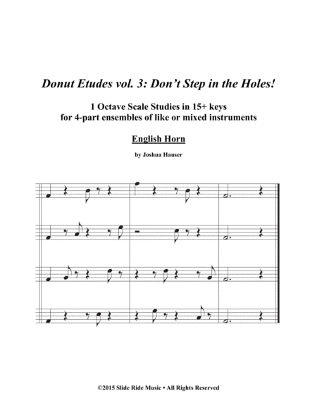 Donut Etudes Vol 3 Dont Step In The Holes English Horn Quartet Sheet Music