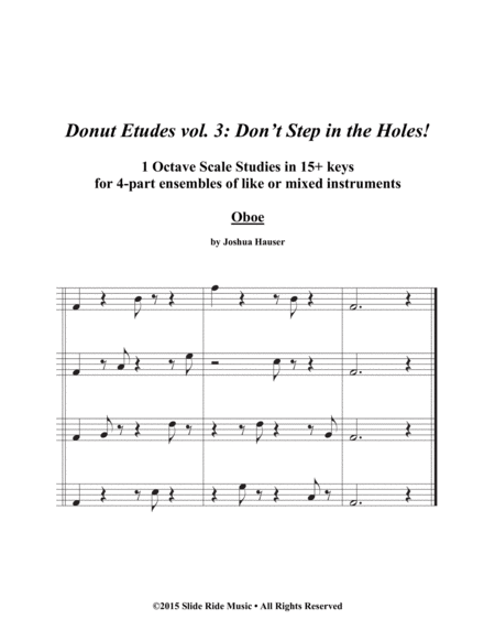 Donut Etudes Vol 3 Dont Step In The Holes Oboe Quartet Sheet Music