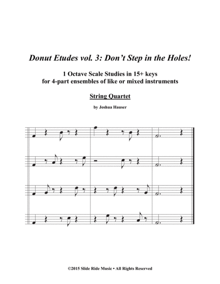 Donut Etudes Vol 3 Dont Step In The Holes String Quartet Sheet Music