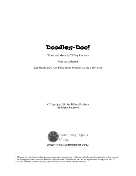 Free Sheet Music Doodley Doo From Bad Moods And Seven Other Reasons To Sing A Silly Song