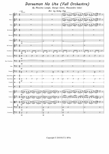 Free Sheet Music Doraemon No Uta Full Orchestra Score Parts