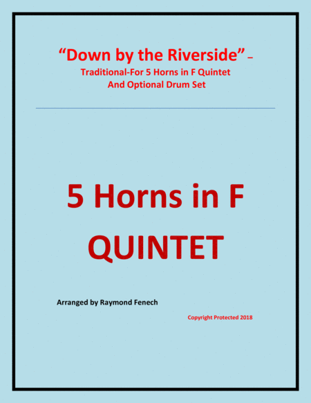 Free Sheet Music Down By The Riverside 5 Horns In F