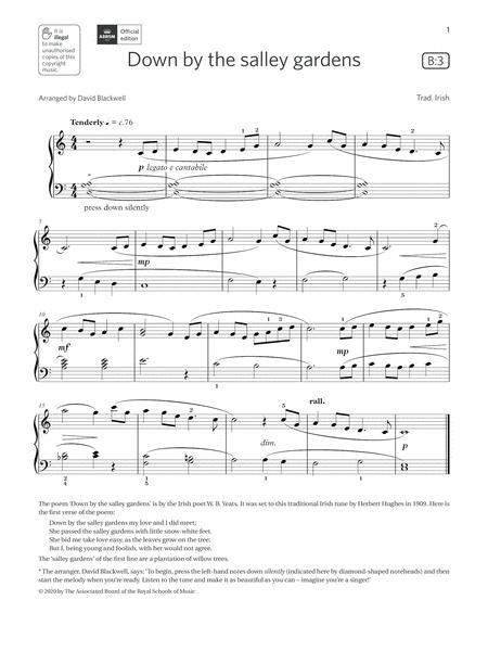 Down By The Salley Gardens Grade 1 List B3 From The Abrsm Piano Syllabus 2021 2022 Sheet Music