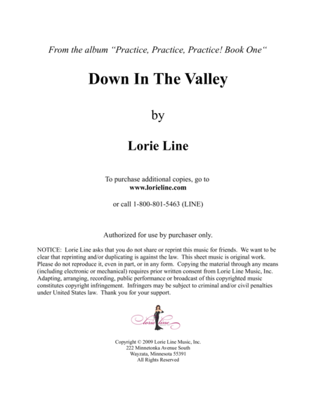 Free Sheet Music Down In The Valley Easy