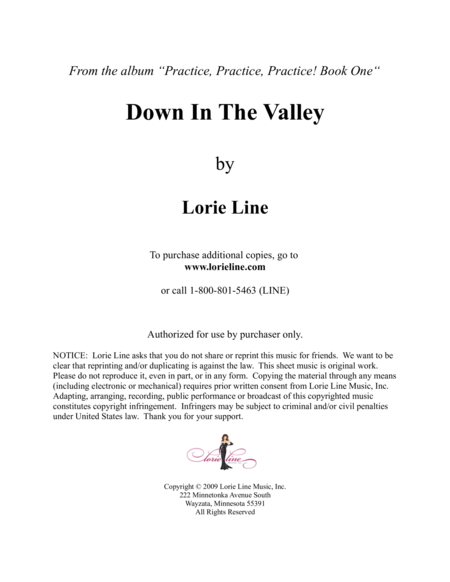 Down In The Valley Easy Sheet Music