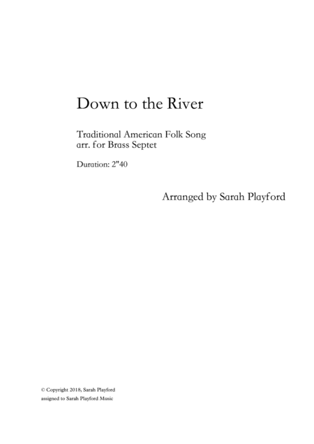 Down To The River Brass Septet Sheet Music