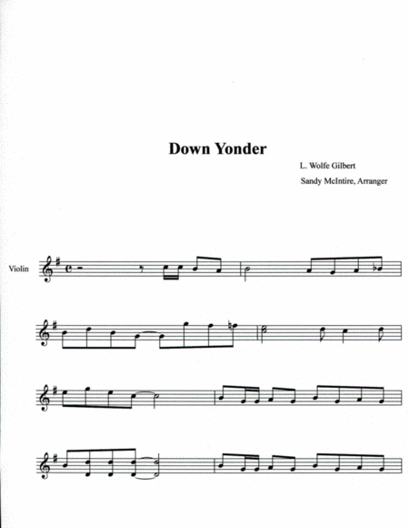 Down Yonder Sheet Music