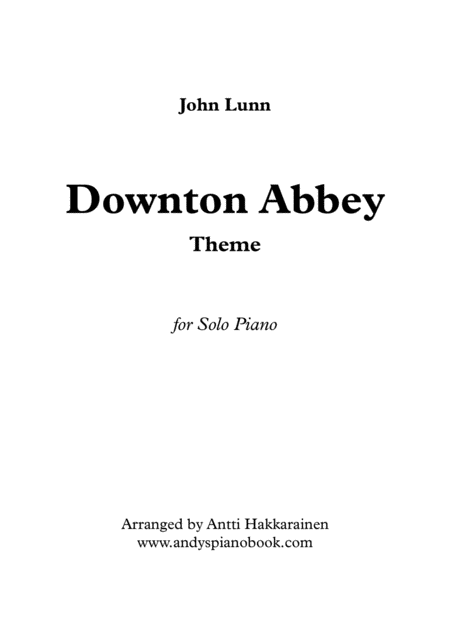 Downton Abbey Theme Piano Sheet Music