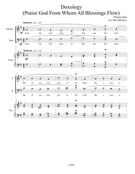 Free Sheet Music Doxology Jazz Harmonization For Sb Choir With Piano Praise God From Whom All Blessings Flow